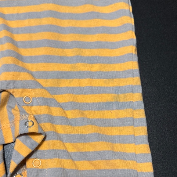 Orange and Gray Striped Kids Footie - Picture 3 of 5